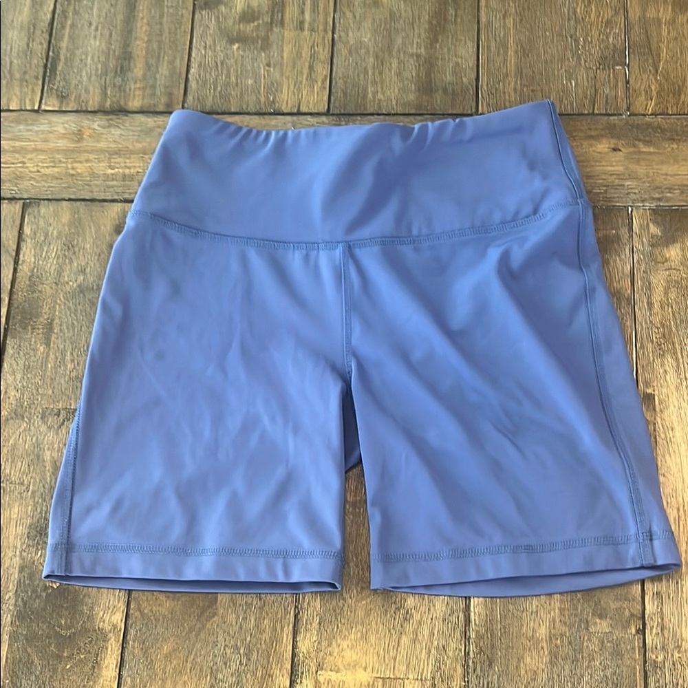 ZELOS Blue Bike Shorts with Elastic Waistband